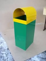 Урна для мусора мусорка уличная Сквер зеленая с желтой крышкой