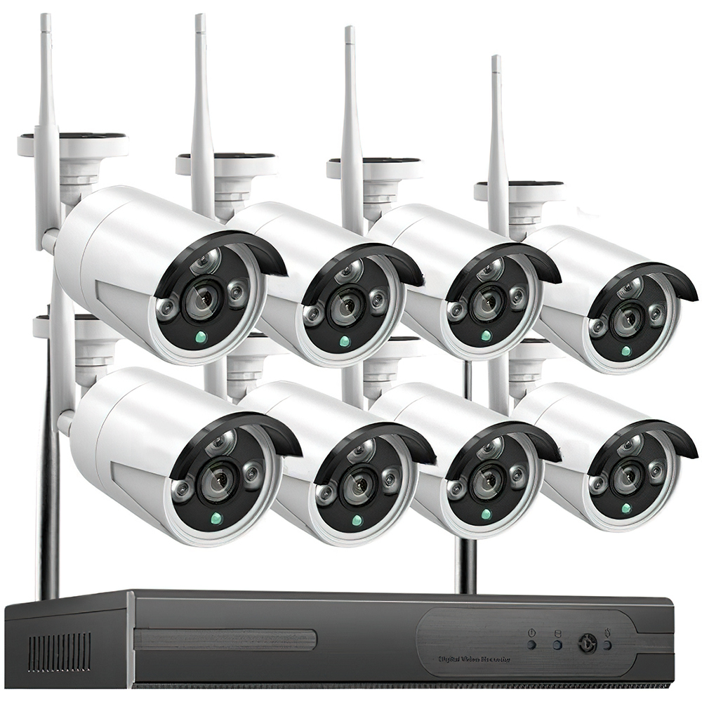 Wi-Fi Комплект видеонаблюдения WiFi беспроводной на 8 камер 3MP, 2.8mm