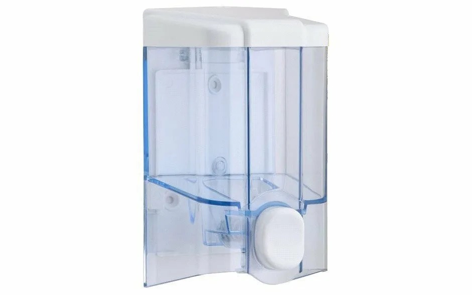 Дозатор диспенсер для антисептика жидкого мыла KonTiss ТДК-2 МТ 500 мл (прозрачный,голубой)