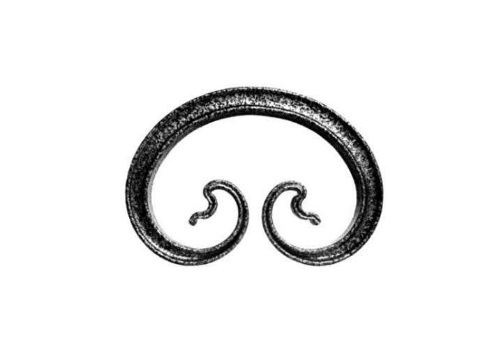 Кованый элемент ковки металлический орнамент Вензель "Туз" 15-140-96