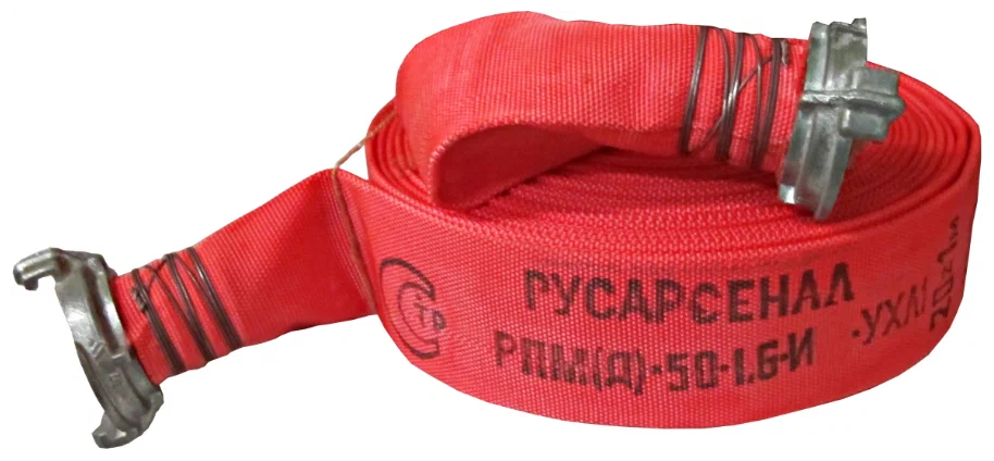 Рукав пожарный напорный "Латекс" РПМ(Д)-50-1,6-М-УХЛ1 (20+-1м) с ГР-50Ал