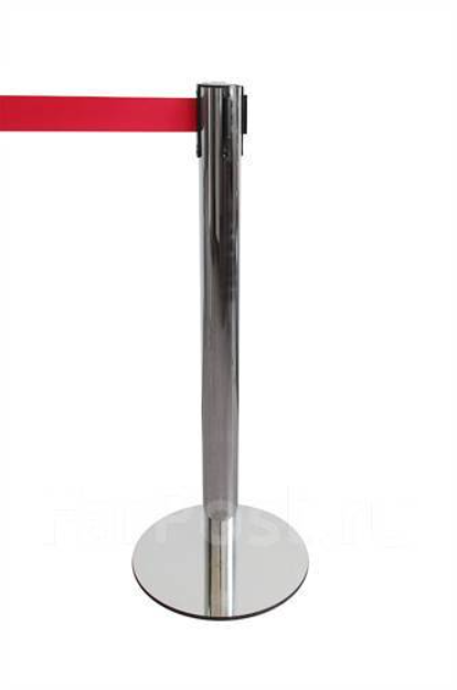 Ленточное ограждение столбик стойка с вытяжной лентой 3 метра