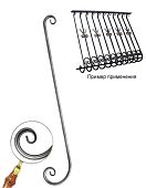 Кованый элемент ковки металлический орнамент Балясина БО1.2 160х920 мм Кованый элемент ковки металлический орнамент Балясина БО1.2 160х920 мм