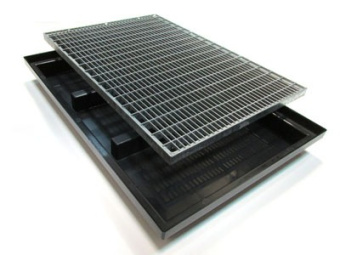 Грязезащитный поддон грязесборный придверный пластиковый с решеткой стальной комплект на вход в кафе торговый центр магазин Грязезащитный поддон грязесборный придверный пластиковый с решеткой стальной комплект на вход в кафе торговый центр магазин