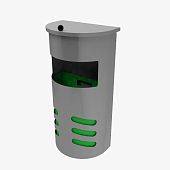 Урна для мусора уличная для АЗС заправочных станций с жабрами зеленая