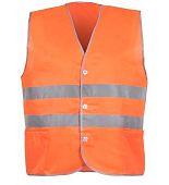 Жилет светоотражающий сигнальный оранжевый на пуговицах 1А 124281-2014 Жилет светоотражающий сигнальный оранжевый на пуговицах 1А 124281-2014
