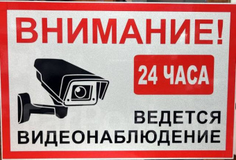 Табличка "Ведется видеонаблюдение" 300 на 200