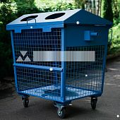 Сетчатый контейнер для раздельного сбора пластика мусора ТБО 0,9 М3 Сетчатый контейнер для раздельного сбора пластика мусора ТБО 0,9 М3