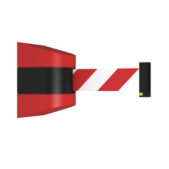 Настенный блок кассета с вытяжной сигнальной оградительной лентой Mantella 10 метров красно-белый