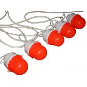 Фонарь сигнальный дорожный гирлянда ФС-12 50 Метров ШАГ 2 метра 26 штук маячок на вешку Фонарь сигнальный дорожный гирлянда ФС-12 50 Метров ШАГ 2 метра 26 штук маячок на вешку