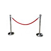 Ленточное ограждение столбик серебряная стойка с канатом тросом шаром 1,5 метра Ленточное ограждение столбик серебряная стойка с канатом тросом шаром 1,5 метра