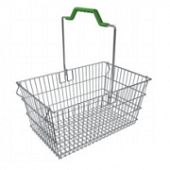 Корзина покупательская хром Shols 20 литров 1 ручка с фиксацией Корзина покупательская хром Shols 20 литров 1 ручка с фиксацией