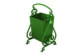 Урна для мусора кованая «Сердце» зелёная